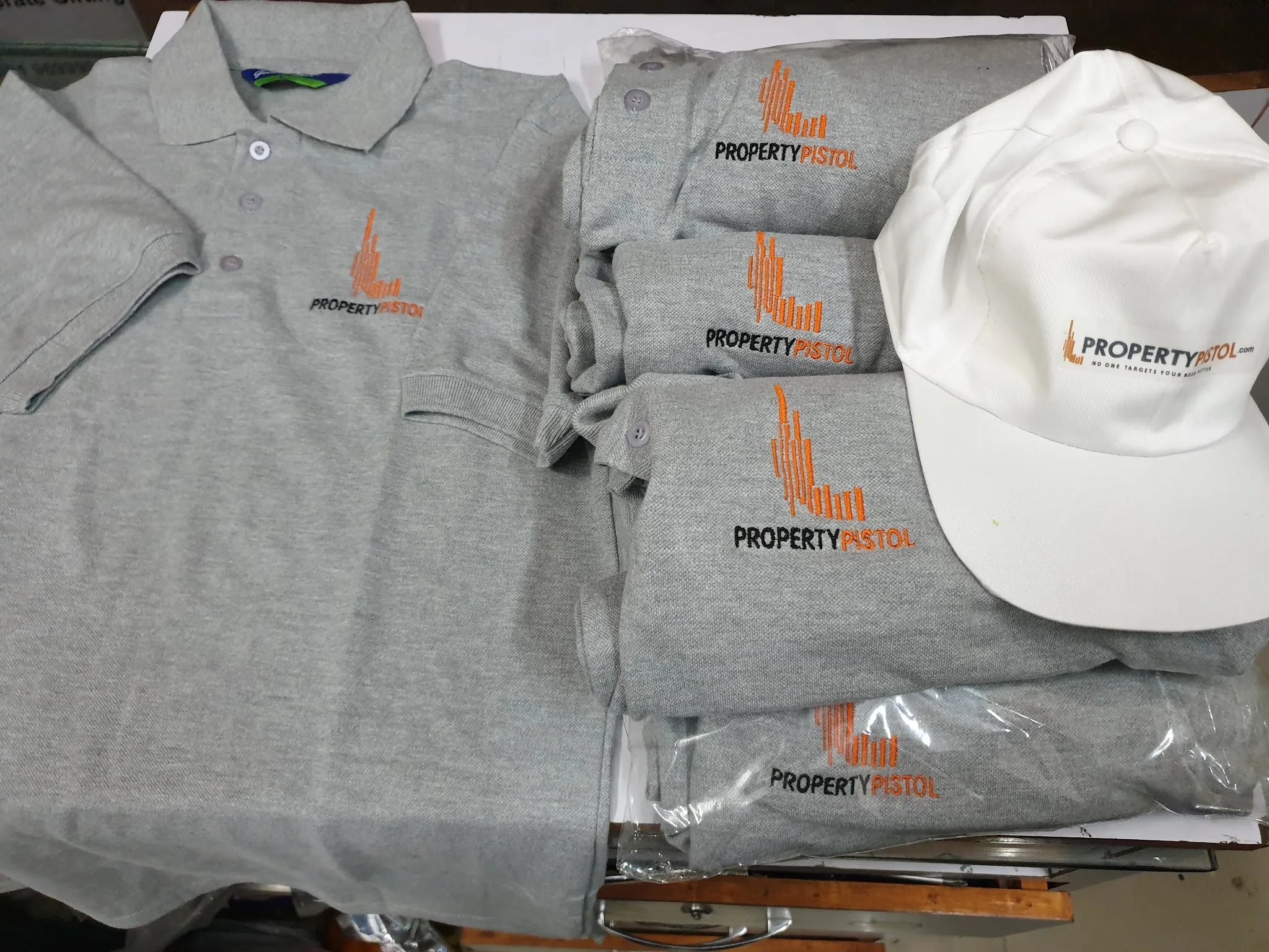 Branded polo shirts and caps printed via DTF — corporate orders for new DTF printing business in India