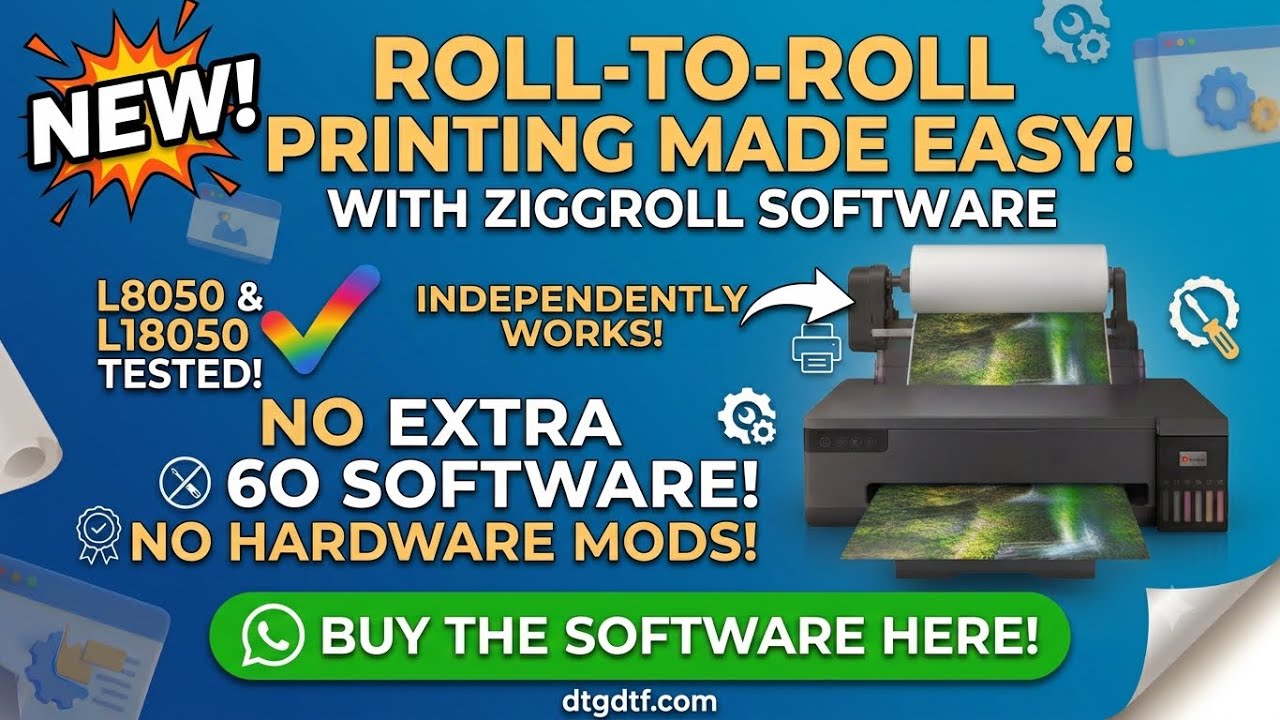 Ziggroll SubliPhoto — roll-to-roll printing software for Epson L8050 & L18050, no RIP, no hardware mods, print from any DTP software