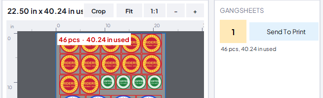 The Crop button over the gangsheet preview