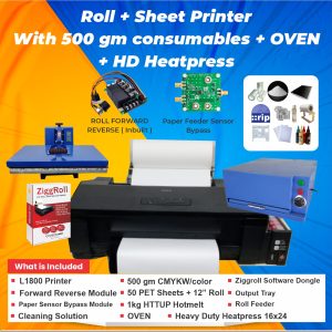 DTF Printer with oven and heatpress
