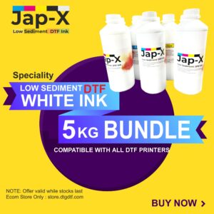 5kg Pack DTF White Low Sediment Ink - store.dtgdtf